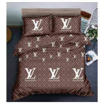 BED SHEET WITH PILLOW CASE SET LOUIS VUITTON BROWN | HIR-XBL-827