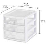 STERILITE SMALL 3 DRAWER UNIT W/ CLEAR DRAWERS | STL-20738006 - Image 2