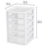 STERILITE SMALL 5 DRAWER UNIT W/ CLEAR DRAWERS | STL-20758004 - Image 2
