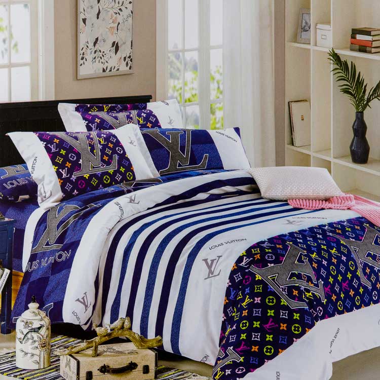 LOUIS VUITTON DARK BLUE 180 X 200 BED SHEET | HIR-LVDARKBLUE