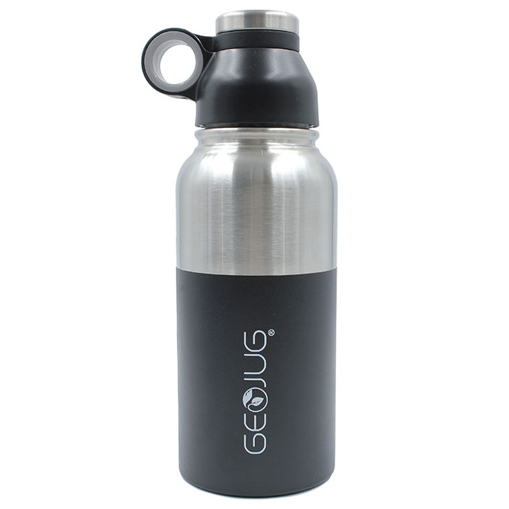 BRENTWOOD GEOJUG 40oZ STAINLESS STEEL VACUUM INSULATED WATER BOTTLE | G-1040BK