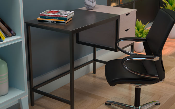 Single-level desk with steel frame Xtech|XTF-CD457