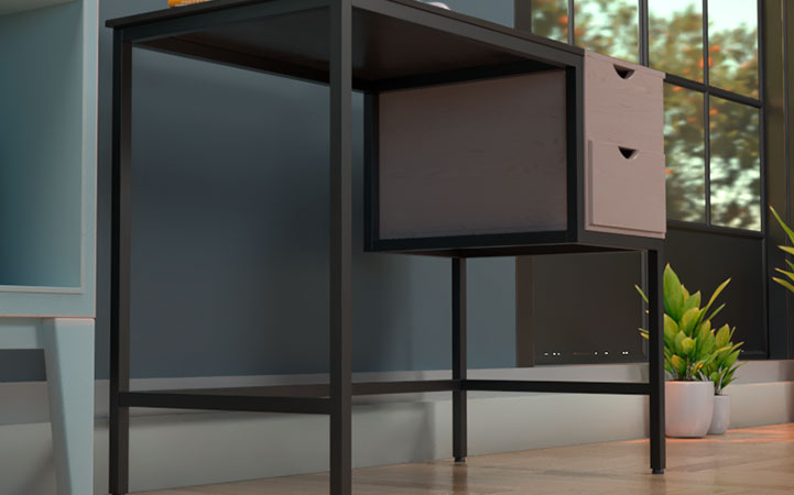 Single-level desk with steel frame Xtech|XTF-CD457