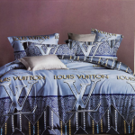 BED SHEET WITH PILLOW CASE SET LOUIS VUITTON LIGHT BLUE | LV LIGHTBLUE