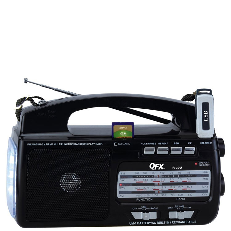 QFX AM/FM/SW1-SW2 RADIO WITH LIGHT | QFXR-30U