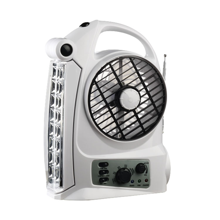 LUDGER 5" RECHARGEABLE FAN WITH LED LIGHT AND RADIO | EL-8250RF