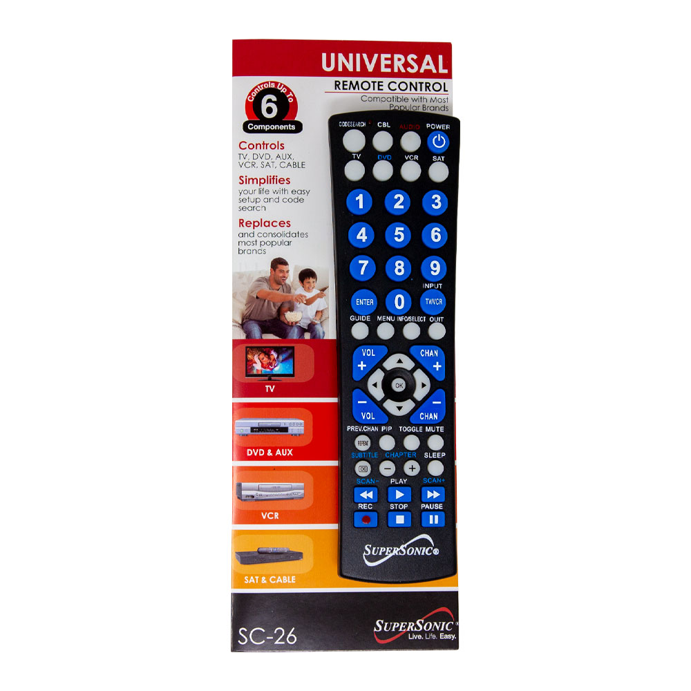 SUPERSONIC UNIVERSAL REMOTE CONTROL | SCSC-26