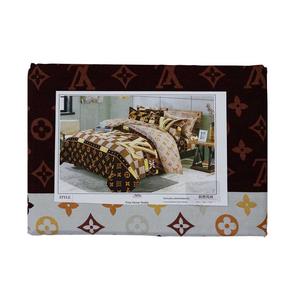LOUIS VUITTON WHITE BROWN BEDSHEET | HIR-LV-WIT/BRUIN