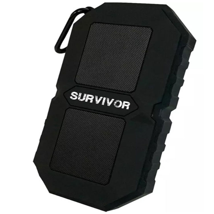 SURVIVOR WATERPROOF RUGGED BLUETOOTH SPEAKER BLACK | 72426