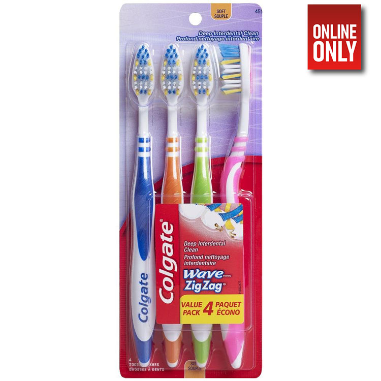 COLGATE WAVE ZIGZAG VALUE PACK 4 TOOTHBRUSH | DEV242724