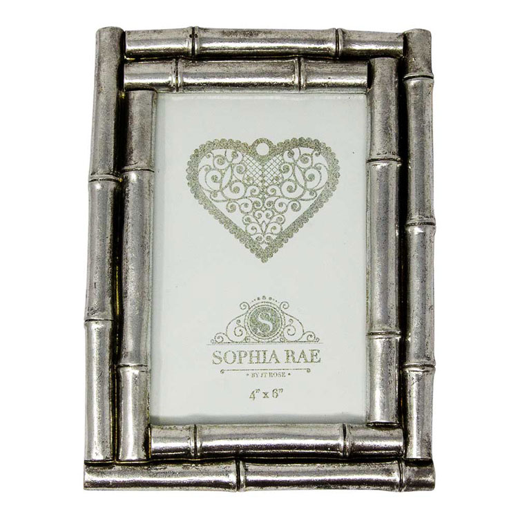 PHOTO FRAME BAMBOO SILVER 4X6 | F10273