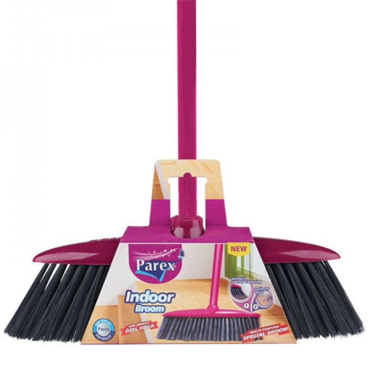 PAREX INDOOR BROOM WITH HANDLE PURPLE | PA-02-20