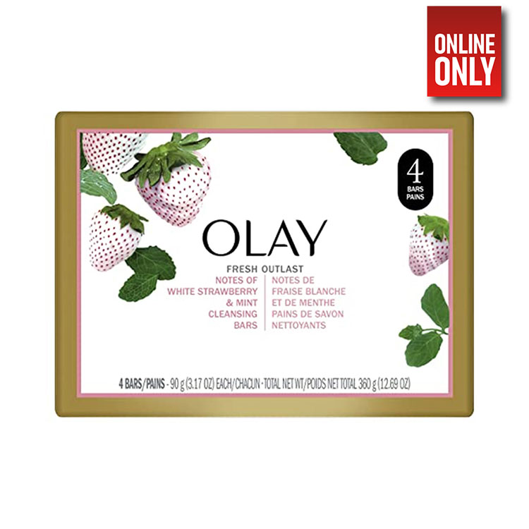OLAY COOLING WHITE STRAWBERRY & MINT FRESH OUTLAST BEAUTY BAR PACK OF 4 | GUI-1891722