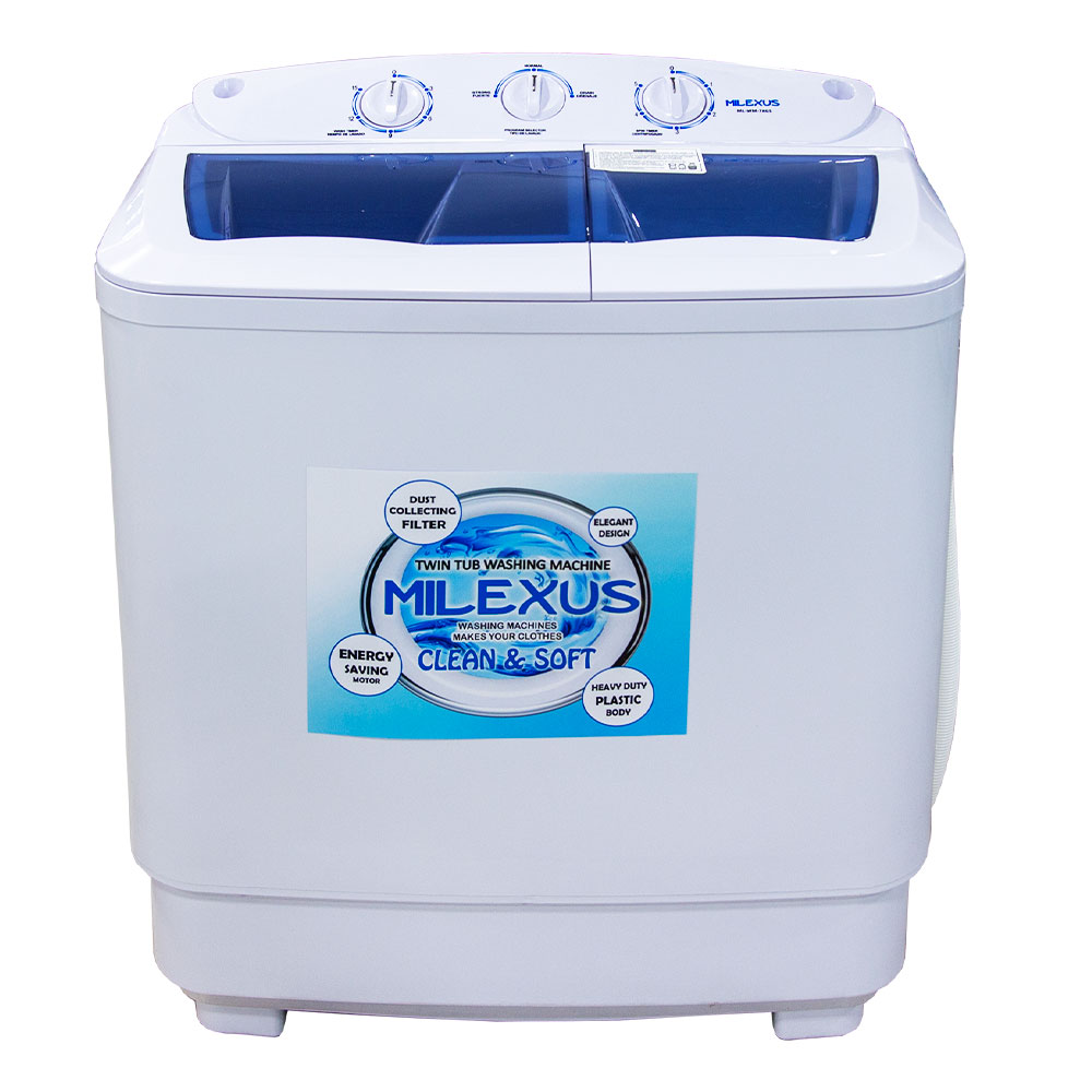 MILEXUS SEMI-AUTOMATIC WASHING MACHINE 7KG WHITE | WM-7KGS