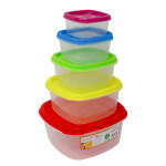 PRINCEWARE SQUARE PLASTIC CONTAINER SET 5-PIECES | 5655-5 - Image 3
