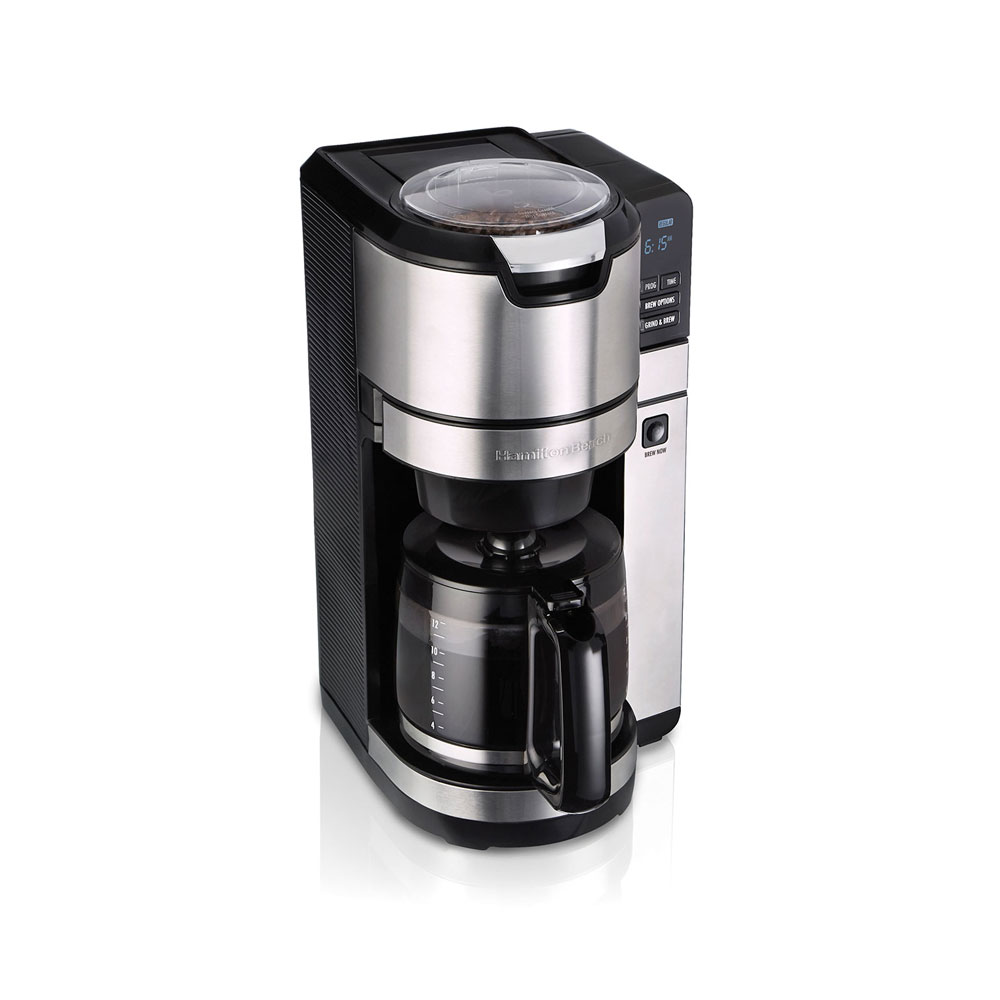 HAMILTON BEACH PROGRAMMABLE GRIND AND BREW 12 CUP COFFEE MAKER | 45505