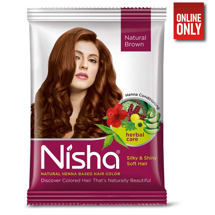 NISHA NATURAL HENNA BASED HAIR COLOR BROWN 15 GR | 8906015587791