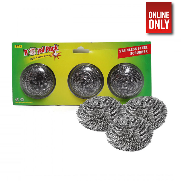 ROYAL STAINLESS STEEL SCRUBBER 3PCS | RO-03-11