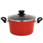 CORAL 6 QT. ROUND PORCELAIN-COATED STEEL NONSTICK CASSEROLE DISH IN RED WITH GLASS LID | 1PVOLCOR24 - Image 6