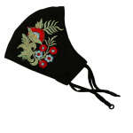 ZARI EMBROIDED BLACK FACE MASK | 20210195 - Image 4