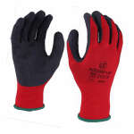 WORK GLOVES NYLON RED/BLACK | 7555