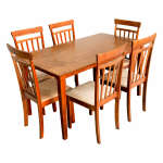 WOODEN DINING SET TABLE WITH 6 CHAIRS | 850-KANSAS