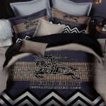BEDSHEET WITH PILLOW CASE BURBERRY PURPLE BROWN SQUARE | HIR-BURBERRY PB