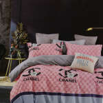 BEDSHEET WITH PILLOW CASE CHANEL LIGHT PINK | HIR-CHANEL ROSE