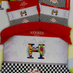 BEDSHEET WITH PILLOW CASE HERMES WHITE ORANGE | HIR-HERMES WO