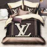 BEDSHEET WITH PILLOW CASE LOUIS VUITTON DARK BROWN | HIR-LV BRUIN