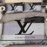 BEDSHEET WITH PILLOW CASE LOUIS VUITTON PURPLE GRAY | HIR-LV PG