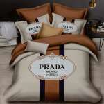 BEDSHEET WITH PILLOW CASE PRADA BROWN CREAM | HIR-PRADA BC
