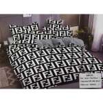 BED SHEET WITH PILLOW CASE SET FENDI BLACK/WHITE | HIR-XBL-836