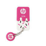 HP 32GB USB 2.0 FLASH DRIVE ICE CREAM RUBBER PINK WITH KEYCHAIN | HPFD178P-32