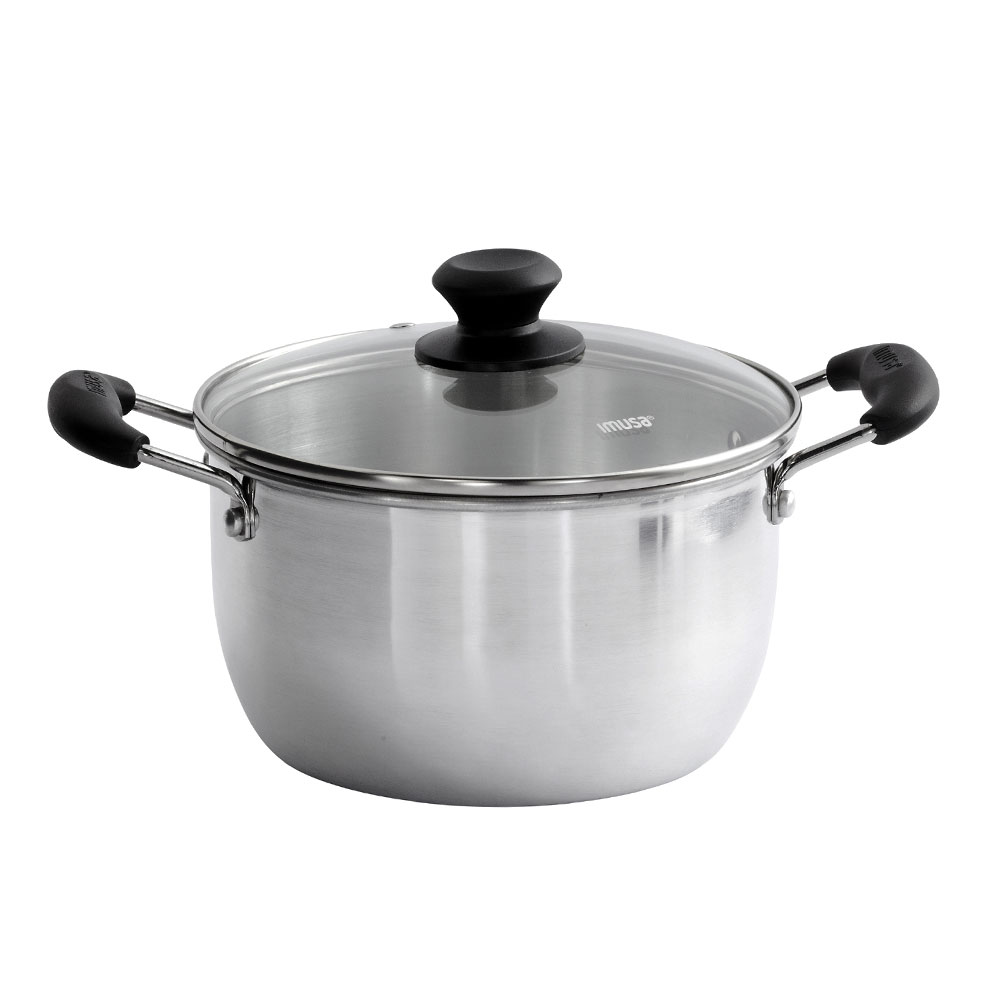 IMUSA 8QT ALUMINUM WITH GLASS LID & BAKELITE HANDLE | IMU-00080