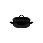 ENAMEL POT 16CM WITH LID BLACK | KIRP-66007710