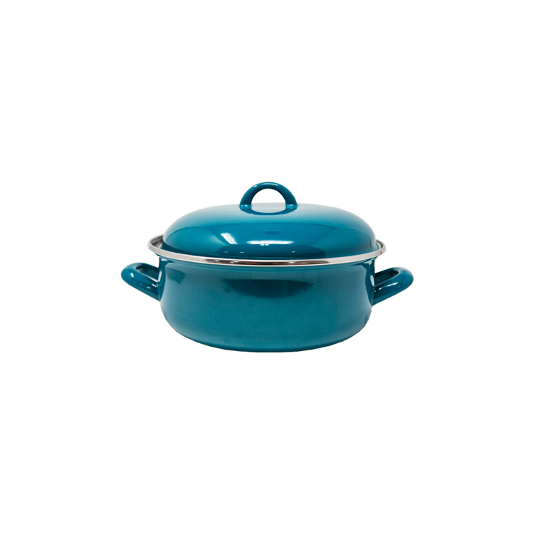 KIRP-66007727 ENAMEL POT 16CM WITH LID TURQUOISE | KIRP-66007727 - Image 1