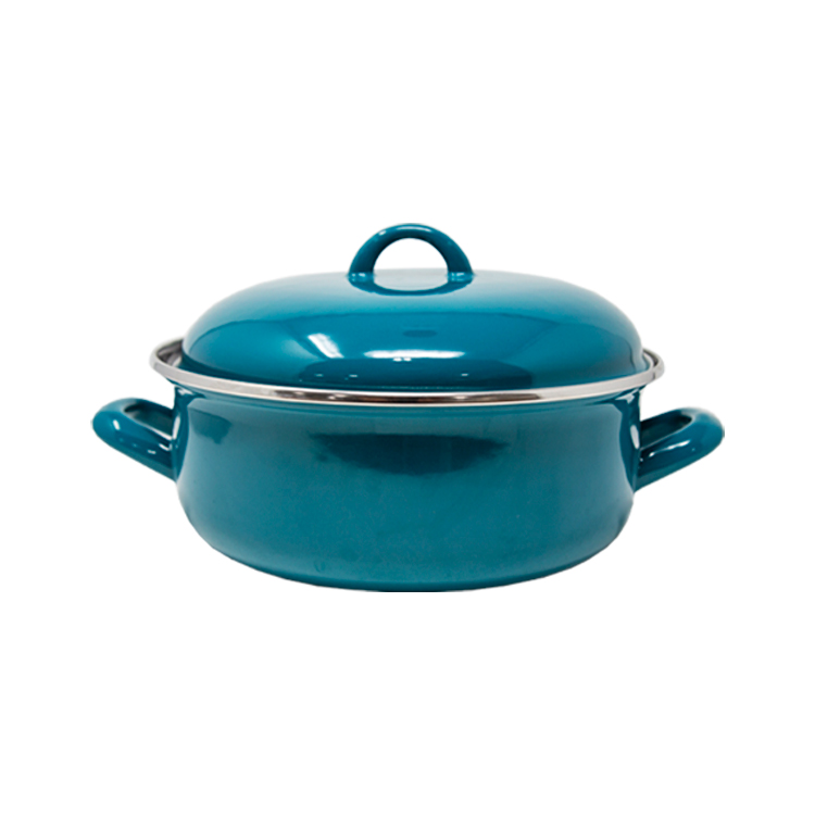 KIRP-66007765 ENAMEL POT 20CM WITH LID TURQUOISE | KIRP-66007765 - Image 1