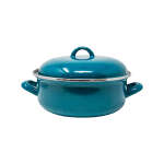 ENAMEL POT 22CM WITH LID TURQUOISE | KIRP-66007789