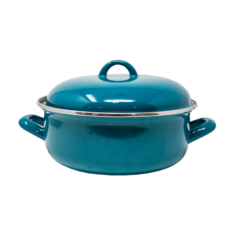 KIRP-66007802 ENAMEL POT 24CM WITH LID TURQUOISE | KIRP-66007802 - Image 1