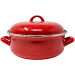 POT ENAMEL 26CM WITH LID RED | KIRP-66009165
