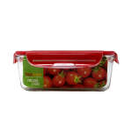 HEREVIN GLASS AIRTIGHT 1.6L STORAGE BIN RED | SOLM161615-001