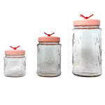STORAGE JAR SET BUTTERFLY PINK 3 PC | SOLM42204-508 - Image 2