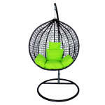 SINGLE SWING BLACK WITH GREEN CUSHION | VERDE-WF-B308
