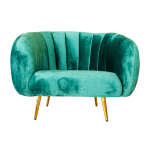 1 PERSONS GREEN SOFA SUEDE | WF-026A