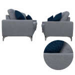 HOME TRENDS 2-PIECE SOFA SET W/ 5 SEATING CAIRO GRAY | 76794+95 - Image 6