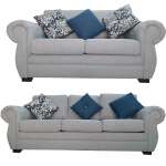 HOME TRENDS 2-PIECE SOFA SET GENOVA GRAY | 78135+36