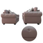 HOME TRENDS 2-PIECE SOFA SET GENOVA CREME | 81247+48 - Image 6