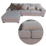 HOME TRENDS 3-SEAT SOFA SET W/ LOUNGE CHASE TUCSON CREME | 81265+66