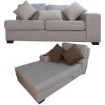 HOME TRENDS 3-SEAT SOFA SET W/ LOUNGE CHASE TUCSON CREME | 81265+66 - Image 6